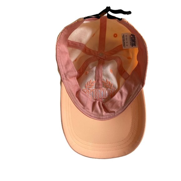 PINK by Victoria’s Secret women's fits most orange embroidered clip back hat - Picture 3 of 6